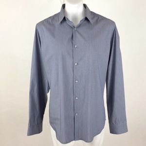 THEORY - BLUE & WHITE PIN STRIPED MEN’S SHIRT
